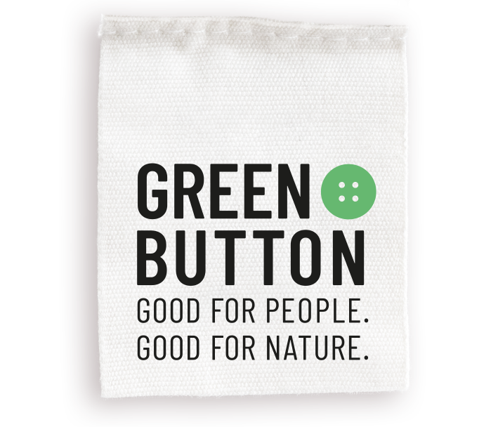 Green Button Washcare Label Logo